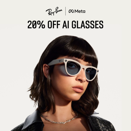 Woman wearing AI sunglasses