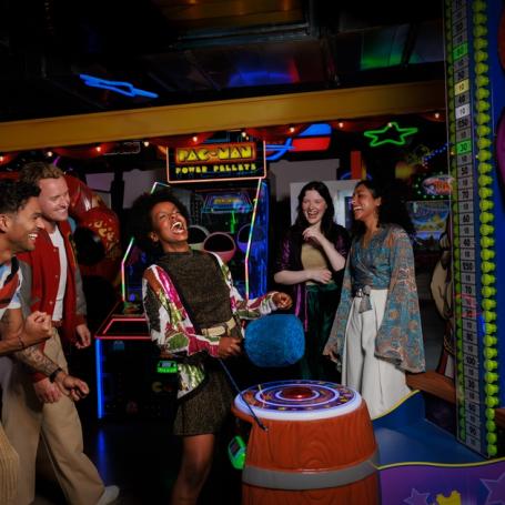 Group of people at arcade