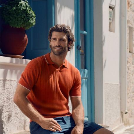 Man wearing Gazman clothing in Greece
