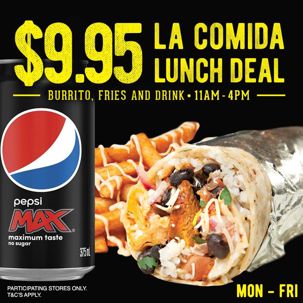 Burrito Bar La Comida Lunch Deal