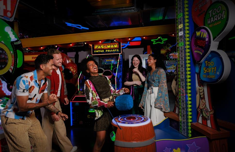 Group of people at arcade